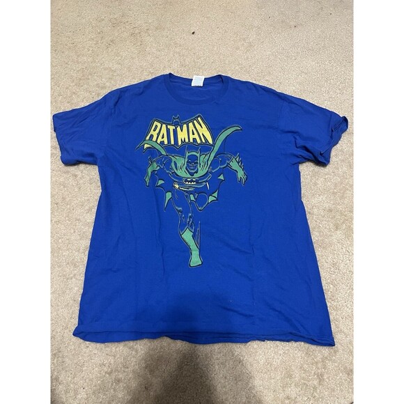 Vintage Batman Highlighter Green T Shirt Size Large DC Comics 1997 90s - Picture 1 of 2